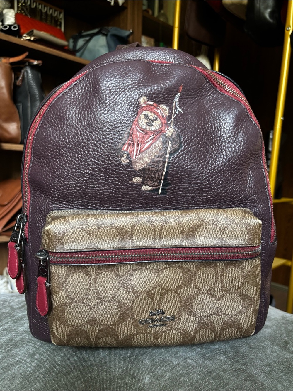 Star Wars X Coach Medium Charlie Backpack In Signature Canvas With Ewok
